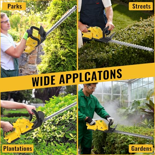 22" Cordless Hedge Trimmer Compatible with DEWALT 20V MAX Battery-Tool Only - color: Yellow