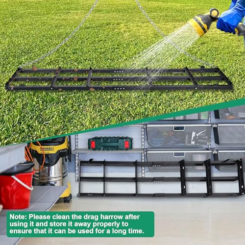 8 FT Drag Harrow Driveway Grader with 6 FT Chain - size: 8 FT