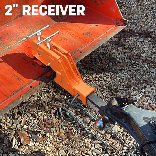 Tractor Clamp on Trailer Hitch, Tractor Bucket Hitch 2" Receiver Adapter - color: Orange