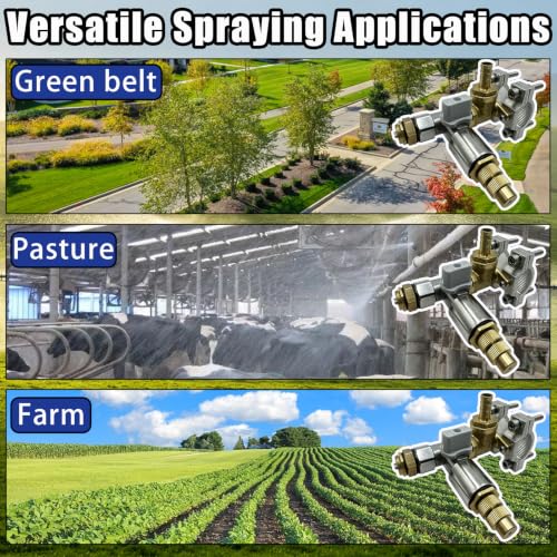 1-Pack Boomless & Fence Line Sprayer Nozzle for ATV – Brass Construction, 31FT Spray Swath, Adjustable Pattern, Universal Fit for Spot Sprayers.
