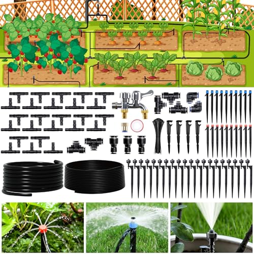 Drip Irrigation System for Garden, 180FT Tubing - size: 180FT