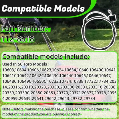 112-8818 Brake Cable Replacement for Toro 22" Recycler Lawn Mower - size: 112-8818