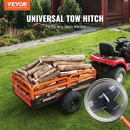 VEVOR ATV UTV Trailer Tow Behind Dump Cart - color: Orange+black