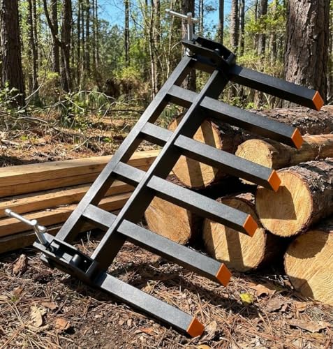 GAOMON Heavy Duty Clamp-On Pallet Forks for Tractor Buckets 60 Inch Pallet Forks, 4000lbs Capacity Adjustable Stabilizer Bar, Compatible with Skid Steers, Loaders, Compact Tractors for Removing Limbs