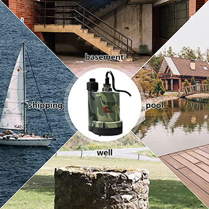 TIGEROAR 12V Submersible Pump 1500 GPH Water Transfer Pump for Pool Pond
