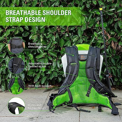 Greenworks 80V 4 Gallon Battery Powered Backpack Sprayer with 5 Tips, 70PSI Pressure-Weed Killer, Pest Control, Sanitizing & Garden Spraying, Cordless High-Pressure Sprayer Commercial Use, Tool Only - size: 80V Tool Only