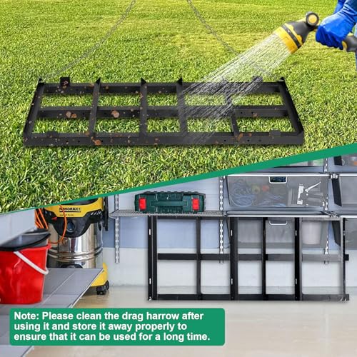 Drag Harrow Driveway Grader 4 FT with 4 FT Chain - size: 4 FT