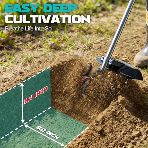 Cordless 2-in-1 Tiller Cultivator & Weed Wacker Compatible with Makita 18V Battery (Tool Only), Ecarke Brushless Electric Garden Tiller Weed Eater, 9" Tilling Width 9.4" Depth for Soil Cultivation
