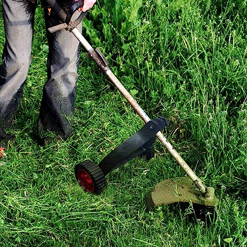 String Trimmer Wheel Attachment, Lawn Mower Auxiliary Wheel, Push Behind Weed Trimmer, Adjustable Support Wheels for String Trimmer Weedeaters Grass Cutter Brush Cutter Garden