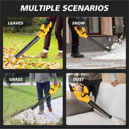 Cordless Leaf Blower 21V 800W 2 x 3.0Ah Rechargeable Batteries - color: Yellow