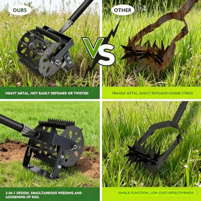 YFQDCHM 2-in-1 Heavy Duty Rotary Cultivator & Weeder Hand Tiller, 1
