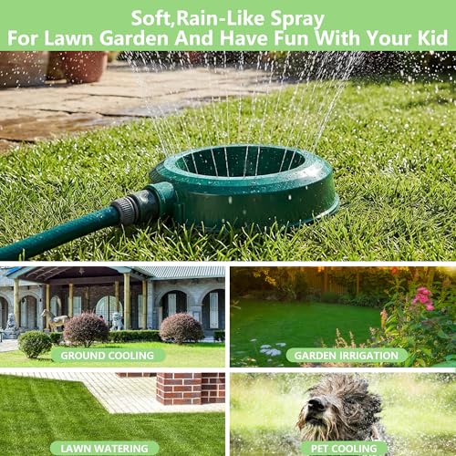 Adnee 2 Pcs Ring Water Sprinkler, Plastic Lawn Ring Base Sprinkler, Round Garden Sprinklers for Outdoor Lawn Yard Patio Irrigation - color: 2 Pcs