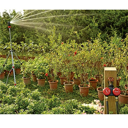 Eden 25124 2-Zone Mechanical Watering Timer, Red, Grey - style: 2-Zone
