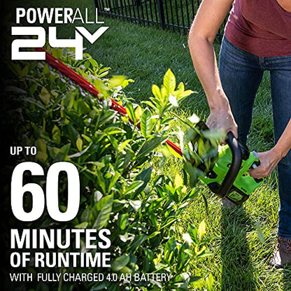 Greenworks 24V 22" Cordless Laser Cut Hedge Trimmer, Tool Only - size: 22 in, style: Tool Only