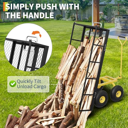 Garden Dump Cart with Removable Sidewalls - color: Black