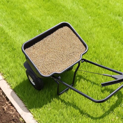 VEVOR Push Lawn Spreader 80 lbs Capacity Walk-Behind Broadcast Spreader