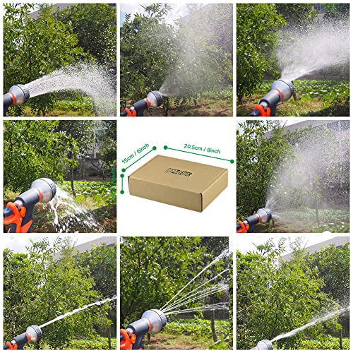 Garden Hose Nozzle 2 Pack Heavy Duty Hose Spray Gun 8 Way High Pressure