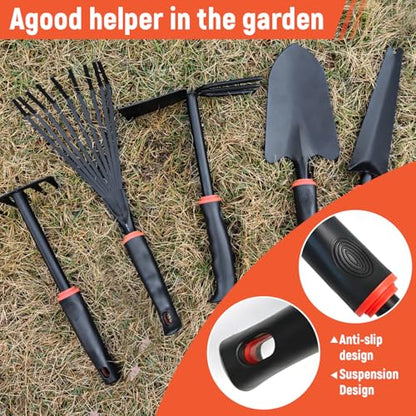 5 Pcs Set Weed Puller Tool,Hand Weeder Tool,Includes Rake, Shovel, Hand Hoe, Double-Sided Cultivator & Weed Puller Tool for Digging - color: Style 1