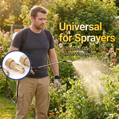 Brass Spray Nozzle Tips, 2 Pack, Ceramic Adjustable Mist and Stream Modes, Compatible with Backpack and Garden Sprayers, Heavy-Duty Replacement for Lawn and Farm