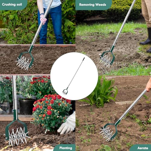 YEELOR Rotary Cultivator Garden Tool with Durable Aluminum Gears