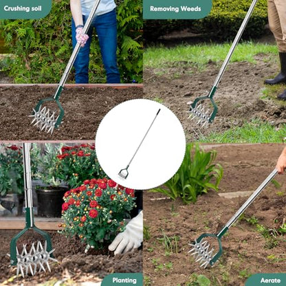 YEELOR Rotary Cultivator Garden Tool with Durable Aluminum Gears