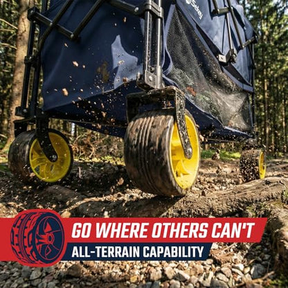Sekey 400L Double-Decker Wagon, 500 lb Capacity, 50 in Extender - color: Navy Blue