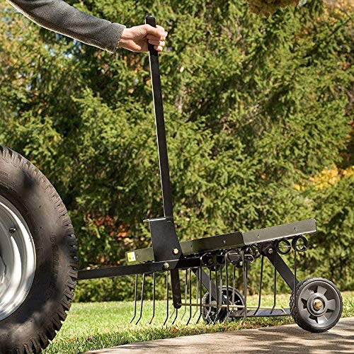 Brinly DT-402BH-A Tow Behind Dethatcher with Transport Mode, 40", Matte Black - color: Matte Black