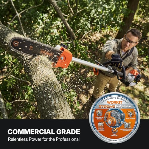 WORKIT 43cc 5-in-1 Gas Weed Wacker 17" Hedge Trimmer,Brush Cutter,Pole Saw - size: 43 cc