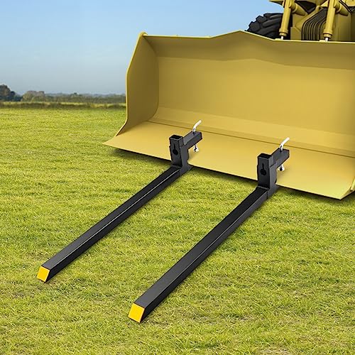 VEVOR 60" Clamp on Pallet Forks, 2000lbs Capacity Tractor Bucket Forks, Heavy Duty Quick Attach Pallet Fork for Bucket Tractor Loader Skid Steer