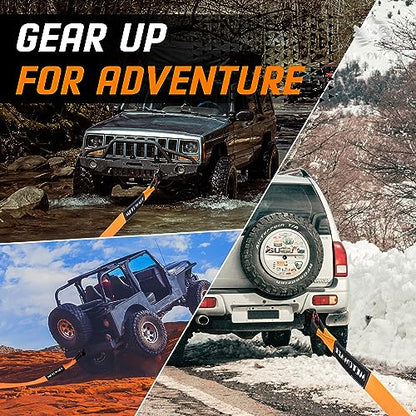 METOWARE Heavy Duty Tow Strap Offroad Recovery Kit, 3" x 20ft - color: Orange, size: 3"x20ft | Strap