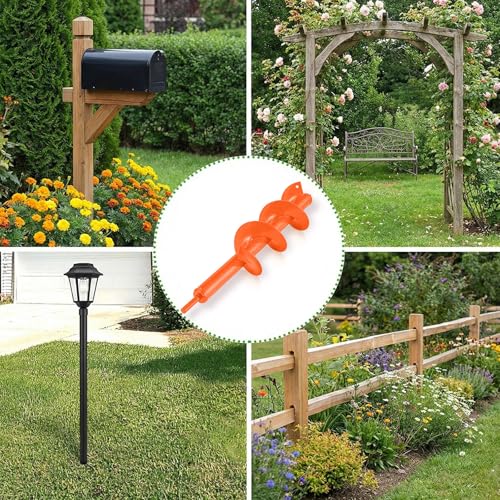 4 x 16'' Heavy Duty Auger Drill Bit for Planting (Orange) - color: Orange