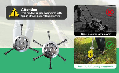 2025 New Wire 6 InchesLawn Trimmer Trimmer Head,Universal Brush Cutter Steel Head for Lawn Mower Edging, 6 Inch Steel Wire Weed Brush Cutter Trimmer Head (3 Blades) 2PCS - color: 2*3 heads
