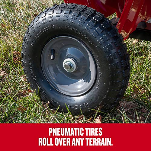 Craftsman Tow Poly Dump Cart for Lawn Tractors and ATVs, 350 lb Load Capacity, 10 Cu Ft Lawn and Garden Utility Trailer
