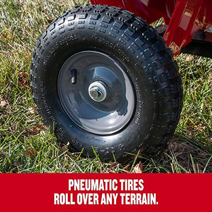 Craftsman Tow Poly Dump Cart for Lawn Tractors and ATVs, 350 lb Load Capacity, 10 Cu Ft Lawn and Garden Utility Trailer
