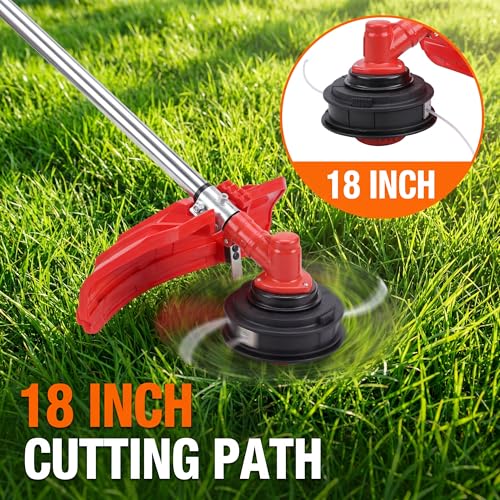 33CC Gas String Trimmer Brush Cutter 2 Cycle Multifunctional Pole Saw Hedge Trimmer Attachments EPA Compliant Aircooled Shoulder Strap Lawn Garden Tool