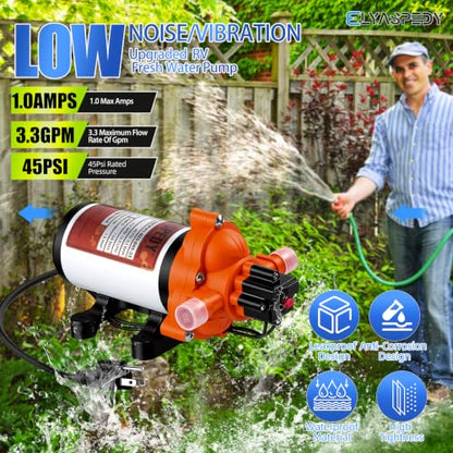 Upgraded 33-Series 115VAC 3.3 GPM, 45 PSI Self-Priming Water Pressure Pump - size: 115V 3.3
