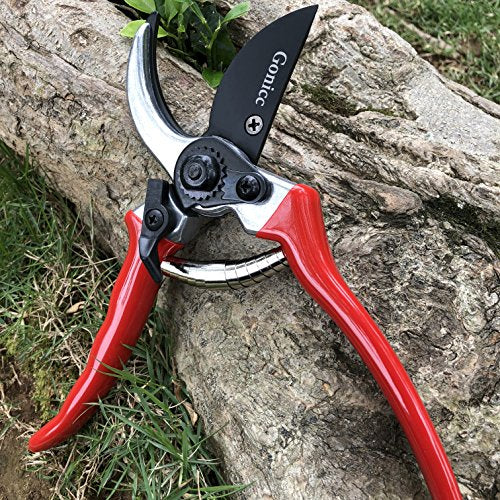 gonicc 8" Professional Sharp Bypass Pruning Shears (GPPS-1002) - color: Red Bypass Pruning Shears