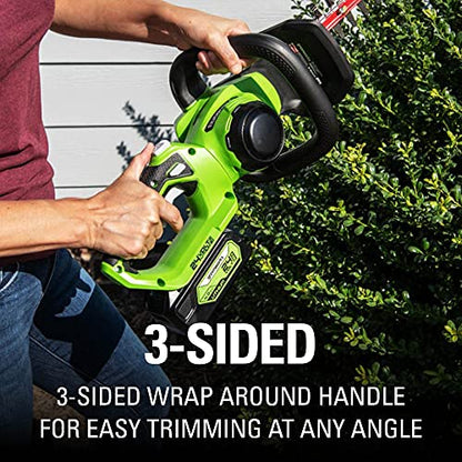 Greenworks 24V 22" Cordless Laser Cut Hedge Trimmer, Tool Only - size: 22 in, style: Tool Only