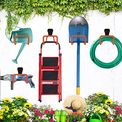 2pcs Hose Organizer Metal Hose Hangers for Outside Heavy Duty Hose Hook - color: 2pcs Orange