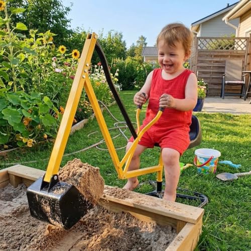Crane Digger Toy, Ride On w Safer Stabilizing Base- Kid Outdoor Excavator