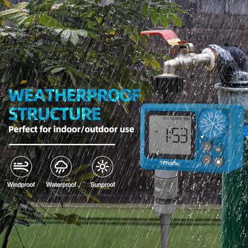 TiFFCOFiO Sprinkler Timer Outdoor, Digital Pogrammable for Garden Hose, Irrigrtion Timer with Rain Delay and Manual Mode - size: Standard, 2 Packs