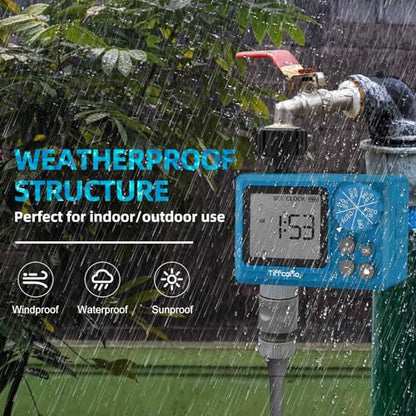 TiFFCOFiO Sprinkler Timer Outdoor, Digital Pogrammable for Garden Hose, Irrigrtion Timer with Rain Delay and Manual Mode - size: Standard, 2 Packs