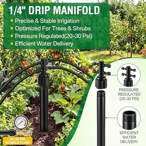 1/4" Drip Irrigation Manifold, Drip Irrigation 4 Port Full-Flow Manifolds - style: 4 Port Full Flow