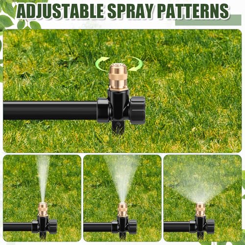 Tioncy 4 Pack Metal Lawn Sprinklers with Adjustable Brass Nozzle, Black - color: Black