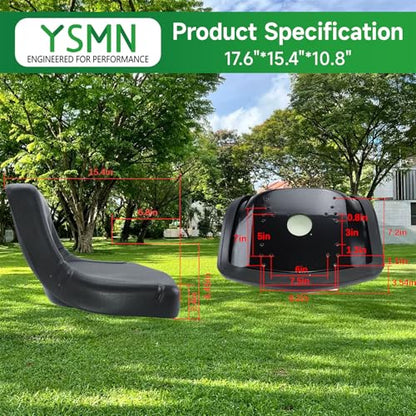 Black High Back Lawn Mower Seat Replacement for John Deere Replacement for Toro