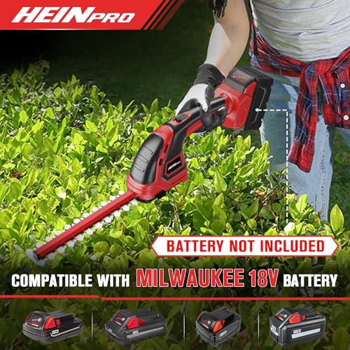 HEINPRO Cordless Hedge Trimmer Compatible with Milwaukee M18 Battery