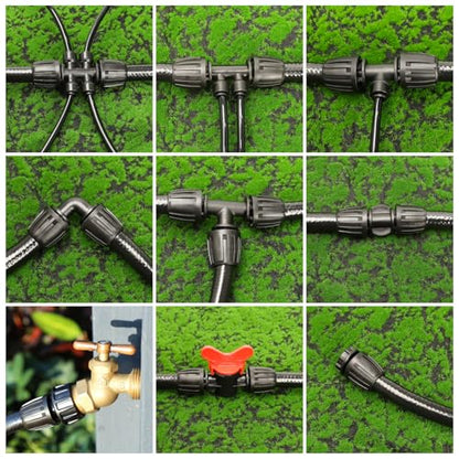 MIXC 1/2 Inch Drip Irrigation Fittings Barbed Tee 6 Pack - size: 1/2" Barbed Tee