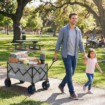 Sekey 250L Beach Wagon, 400 lb Capacity, Foldable, All-Terrain Wheels - color: Gray