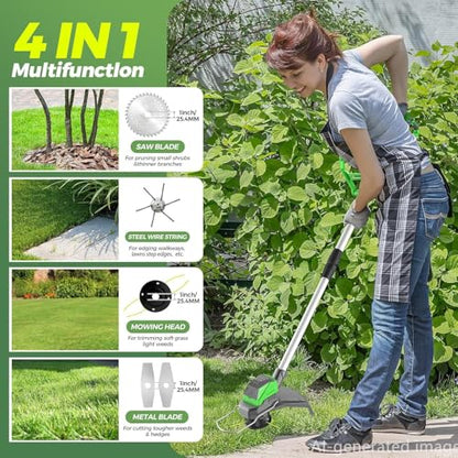 Weed Eater 21V Cordless Weed Wacker, 4-in-1 Trimmer with 2x4.5Ah Batt & Brushless