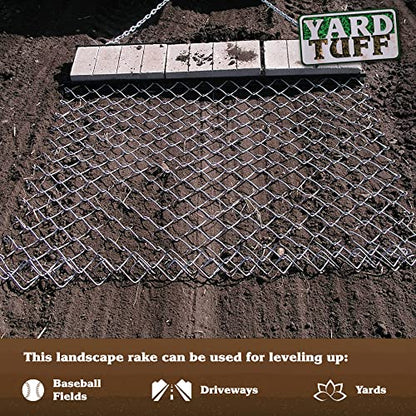 Yard Tuff Steel Drag Harrow/Field Leveler for ATV, UTV & Tractor with Front Tray, 5' x 4'